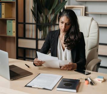 Attorney Working at Desk